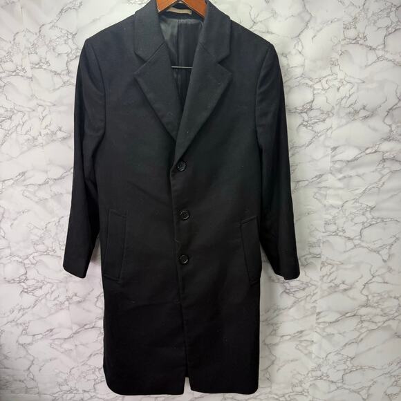 Michael Kors Men’s Coat sz 40R Overcoat Wool Black - Picture 8 of 9